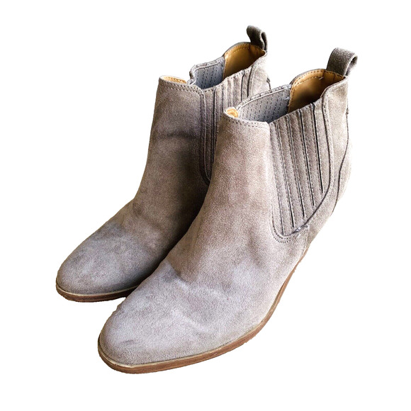 Nine West Womens Pull On Ankle Boots Casual Light Brown Suede High Heel US 6.5M - Picture 1 of 10